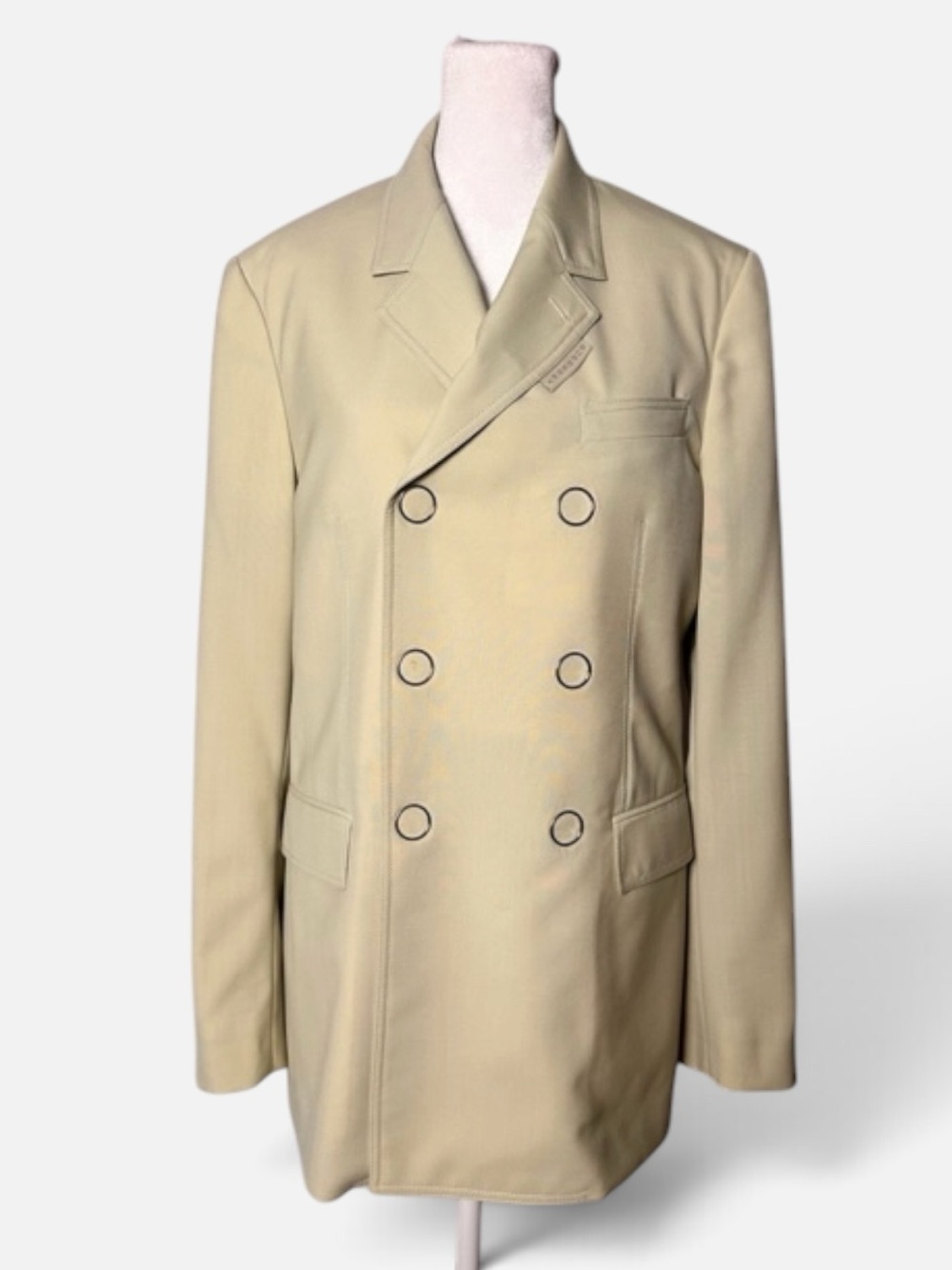 Burberry Double-Breasted Cream Women's Blazer Jacket